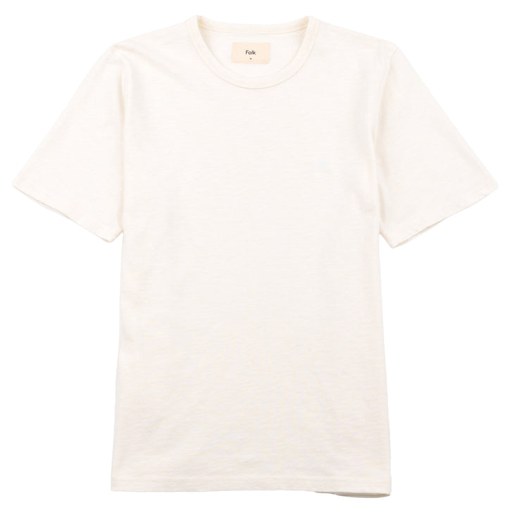 Folk Slub Tee Ecru_Off White Front