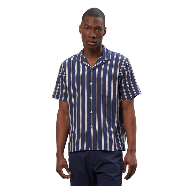 Palm Mc Woven Stripe Shirt Blue