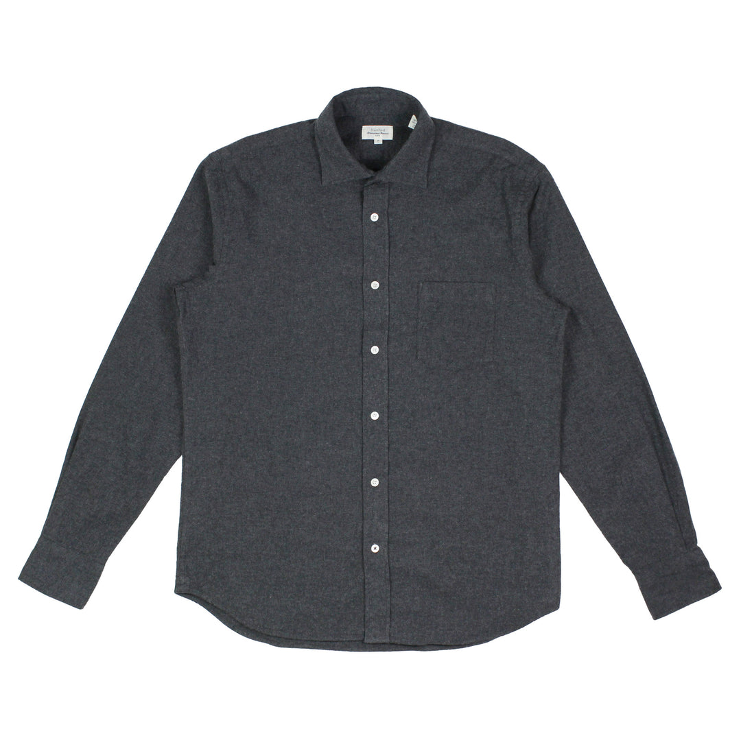 Hartford Paul Woven Flannel Shirt Charcoal
