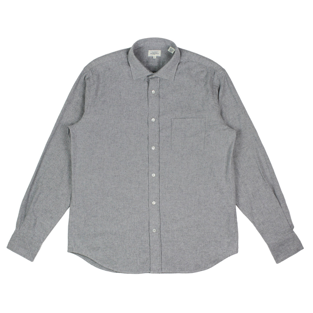Hartford Paul Woven Flannel Shirt Heather Grey