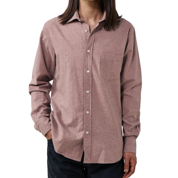 Hartford Paul Woven Flannel Shirt Old Pink Front
