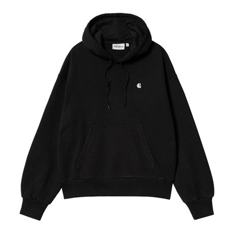 Carhartt WIP Womens Hooded Casey Sweatshirt Black/Silver Front