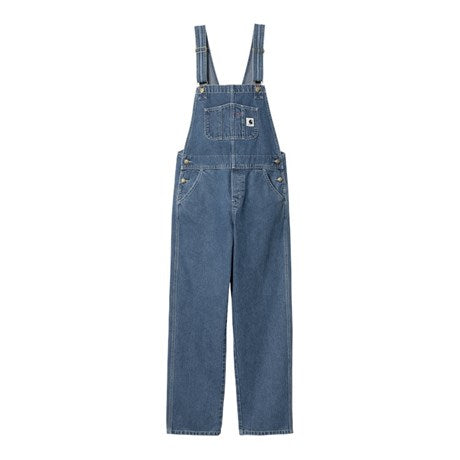 Carhartt WIP Womens Bib Overall Straight Blue Stone Wash Front