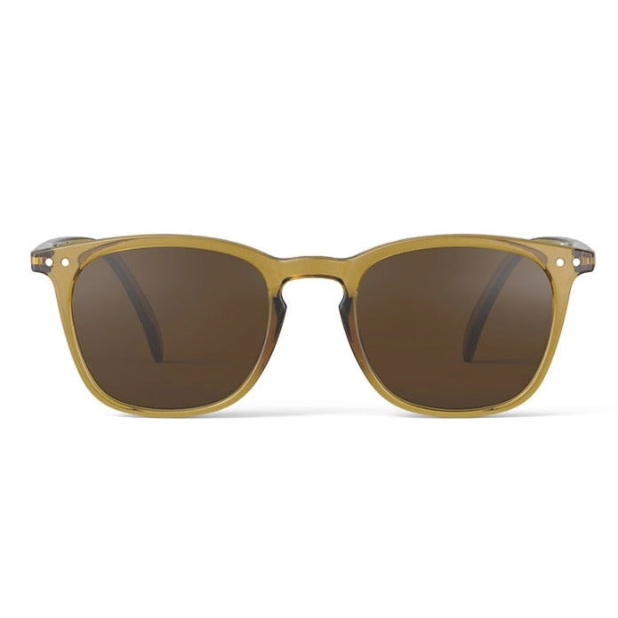 Izipizi Sunglasses #E Sunglasses Golden Green Front Image