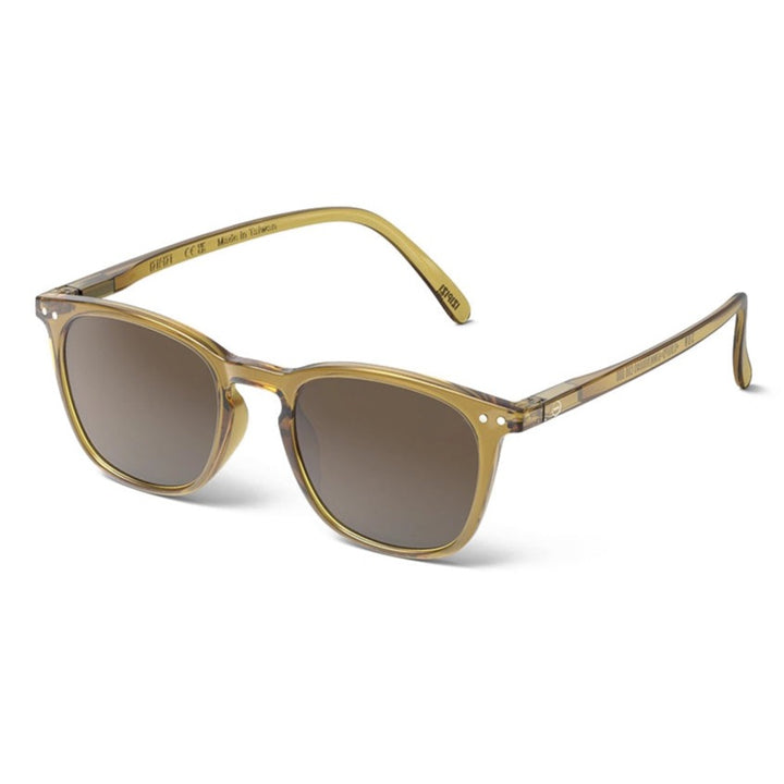 Izipizi Sunglasses #E Sunglasses Golden Green Side Image