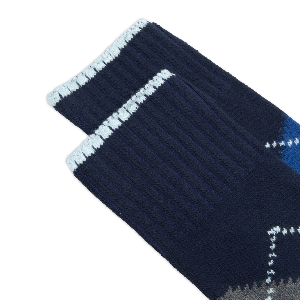 Luosto Argyle Socks Navy