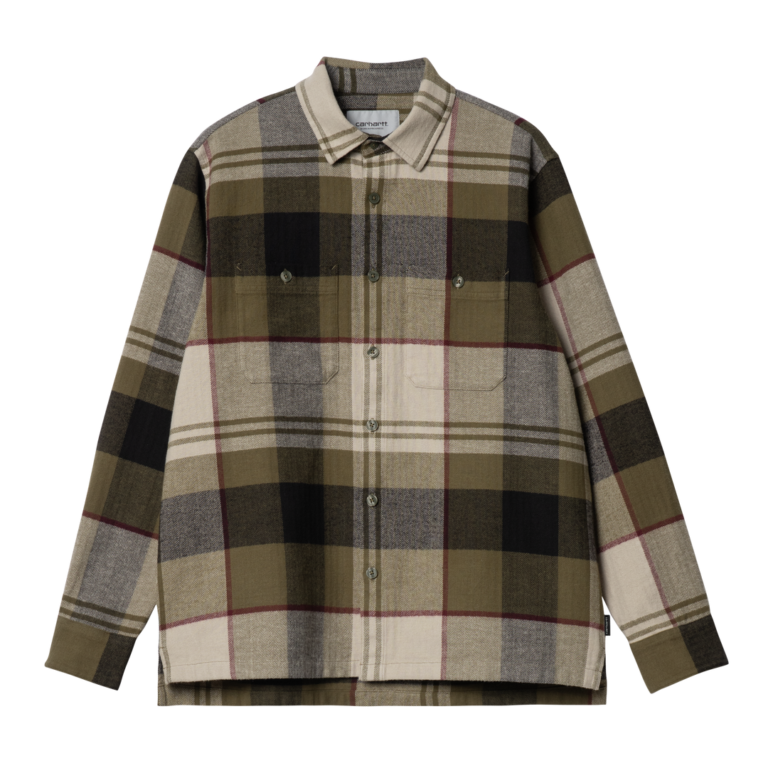 Carhartt WIP Dellinger Herringbone Flannel Check Highland Front View Image