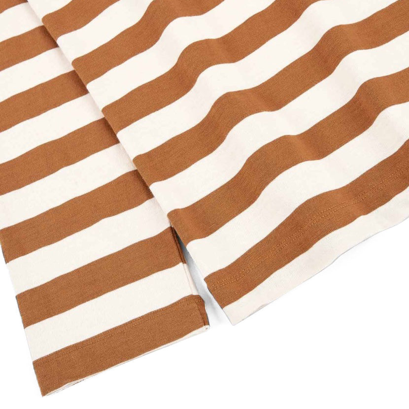 Long Sleeve Striped Dot Tee Ecru / Toffee