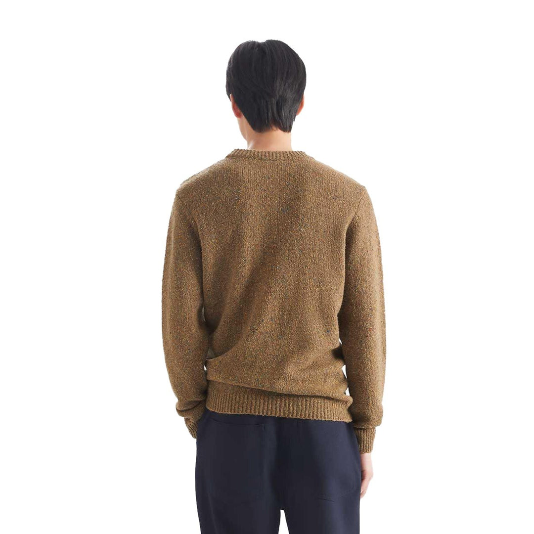 Loreak Mendian Merlot Sweater Brown Fleck Model Back