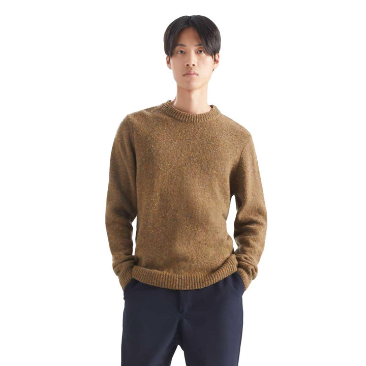 Loreak Mendian Merlot Sweater Brown Fleck Model Front