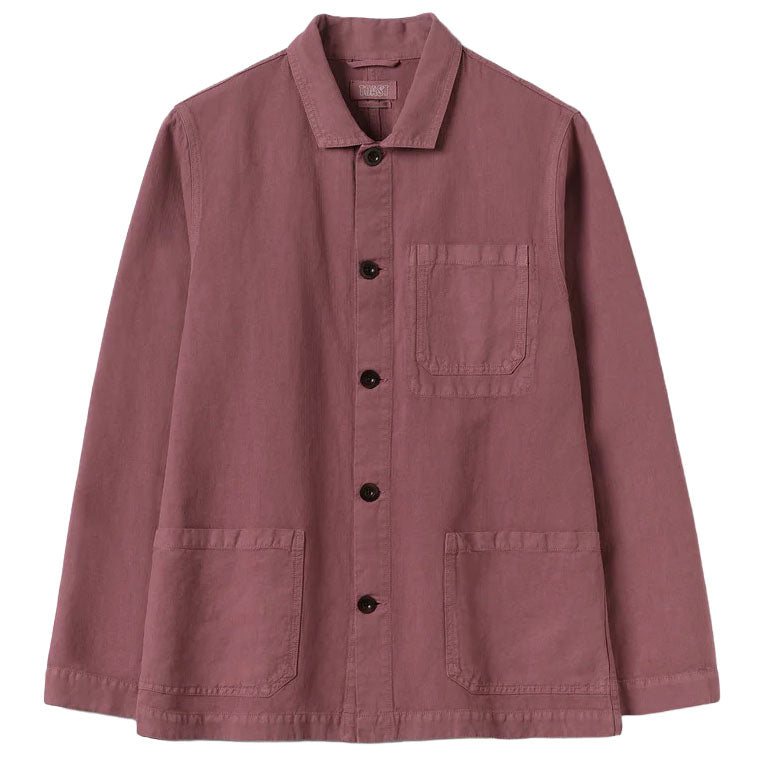 Toast Menswear Arlo Garment Dye Herringbone Jacket Mauve Front