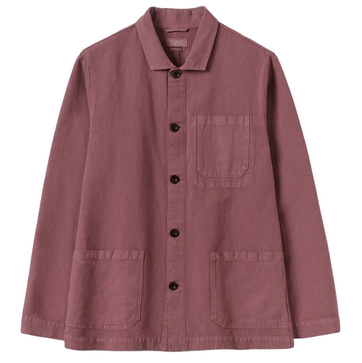 Toast Menswear Arlo Garment Dye Herringbone Jacket Mauve Front