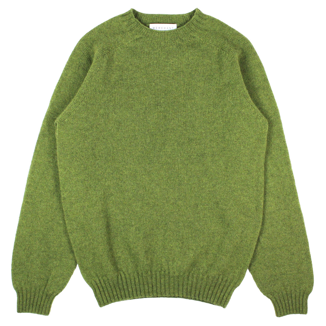 Merchant Menswear Supersoft Lambswool Crew Neck Kale