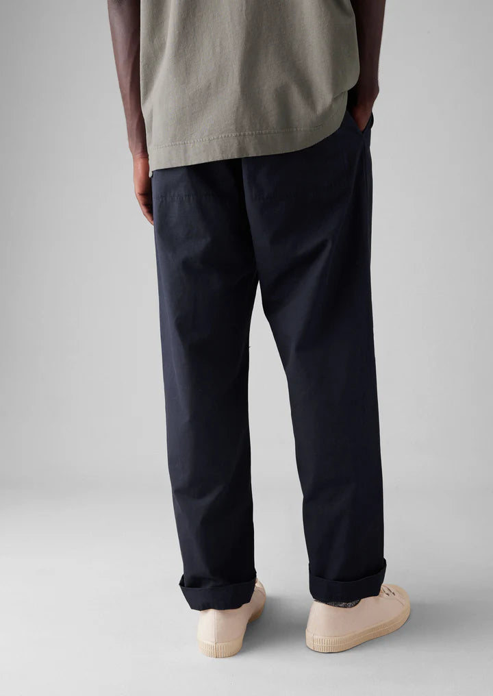 Otto Cotton Pleat Trousers Navy.