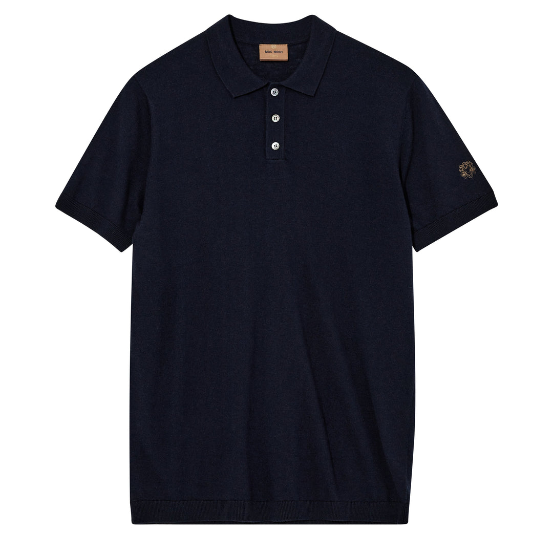 Mos Mosh Gallery Adam Soft SS Polo Navy Front