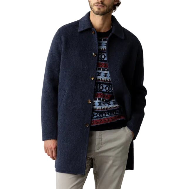 Mos Mosh Gallery Barkley Wool Coat Salute Navy Model 