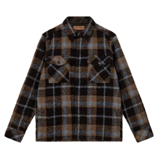 Blake Alfa Overshirt Brown Latte Check