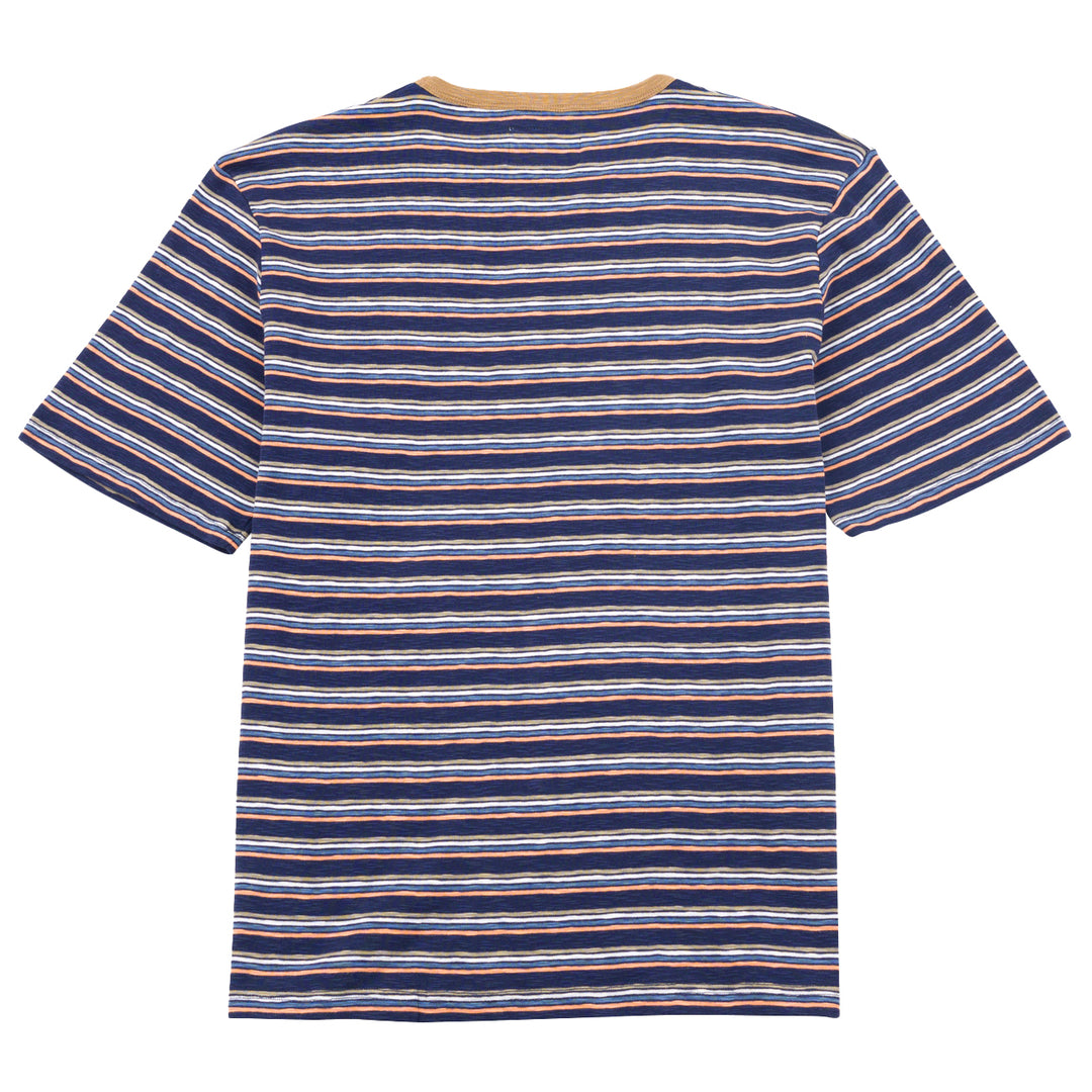 Multistripe T-Shirt Navy Mix Back