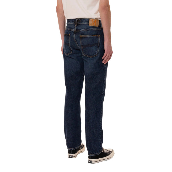 Nudie Jeans Gritty Jackson Blue Soil Back Model Image