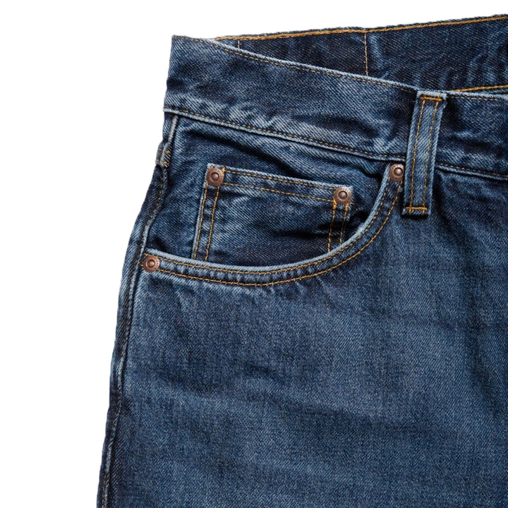 Nudie Jeans Gritty Jackson Blue Soil Close Up Image