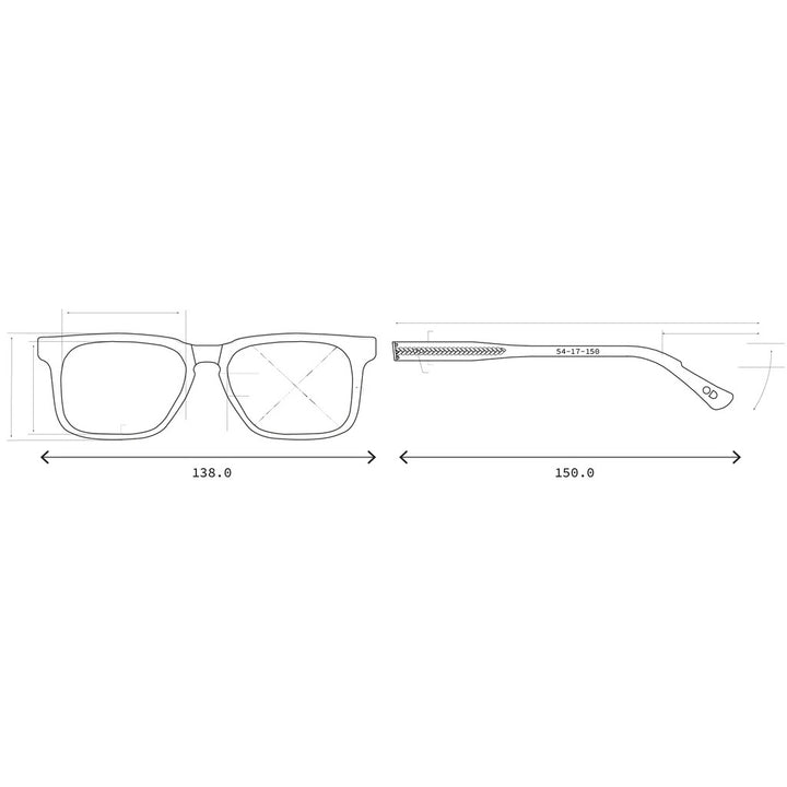 Oscar Deen Carril Sunglasses Tortoise Technical Drawing