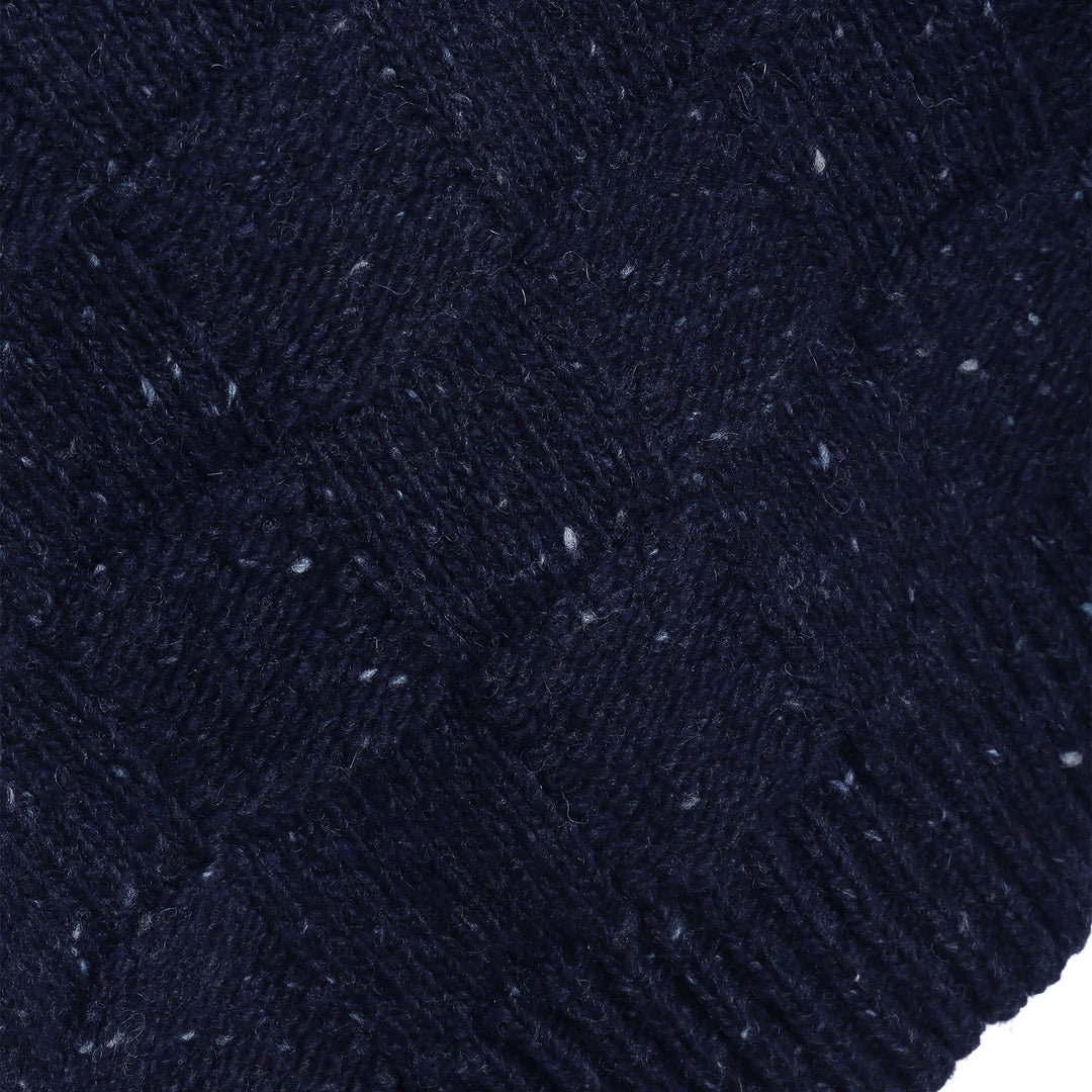 YMC Rat Pack Waffle Donegal Cardigan Navy