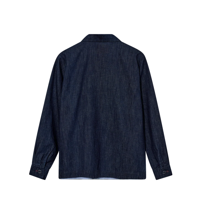 Mos Mosh Gallery Marcello Chambray Overshirt Indigo Back