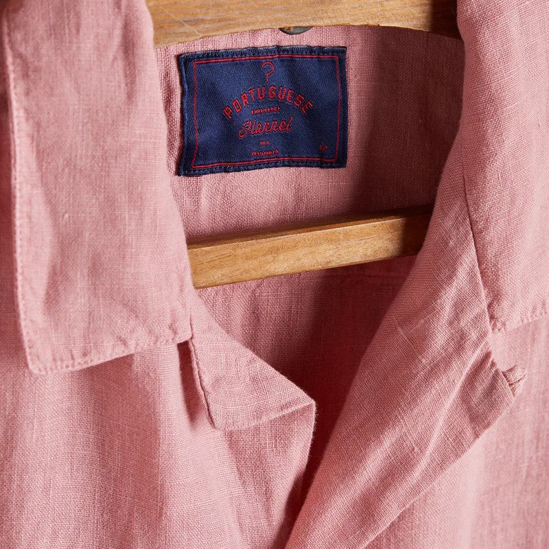 Linen Camp Collar Shirt Rose