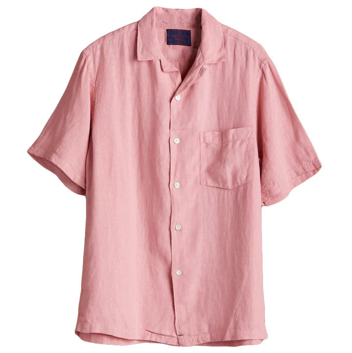 Linen Camp Collar Shirt Rose