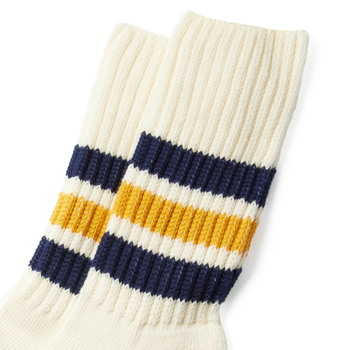 Old School Ribbed Socks Navy/Yellow