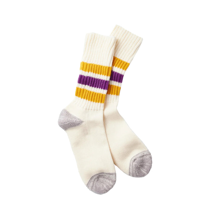 Old School Ribbed Socks Yellow / Purple