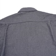 Kappy Design Stripe Pocket Work Shirt Navy back Detail