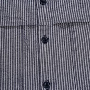 Kappy Design Stripe Pocket Work Shirt Navy