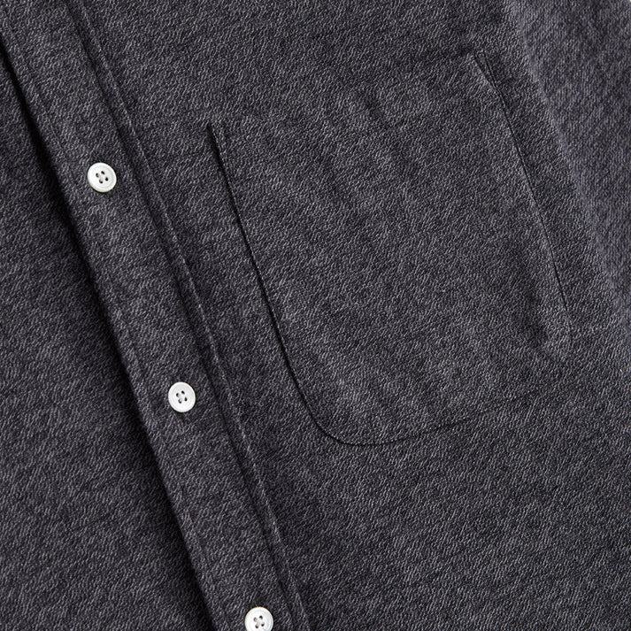Portuguese Flannel Teca Grey Flannel Shirt Grey Close Up