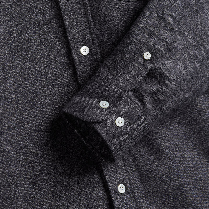 Portuguese Flannel Teca Grey Flannel Shirt Grey Cuff Detail