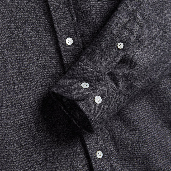 Portuguese Flannel Teca Grey Flannel Shirt Grey Cuff Detail