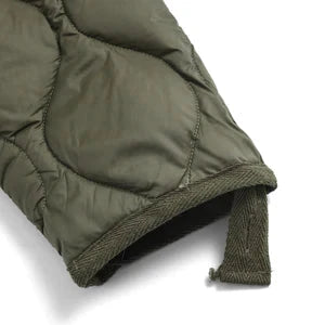 Taion Military V Neck Down Jacket Dark Olive Cuff Detail Image