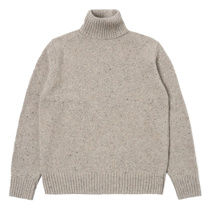 Tweed Knit Roll Neck Oatmeal