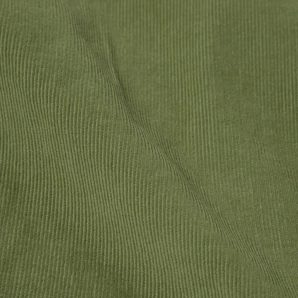 Universal Works Bakers Overshirt Fine Cord Olive Fabric Image