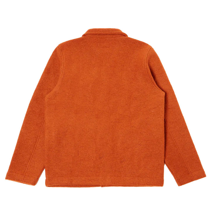 Field Jacket In Orange Wool Fleece