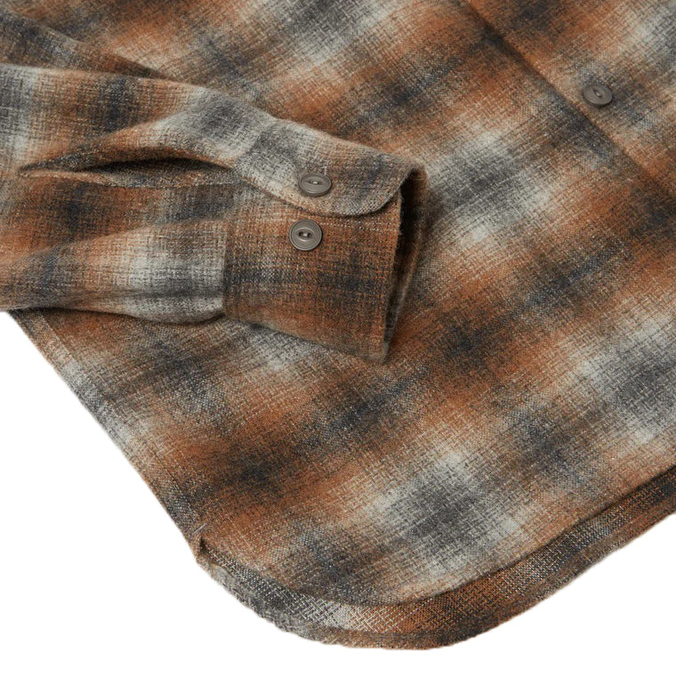 Recycled Wool Work Shirt Brown Check