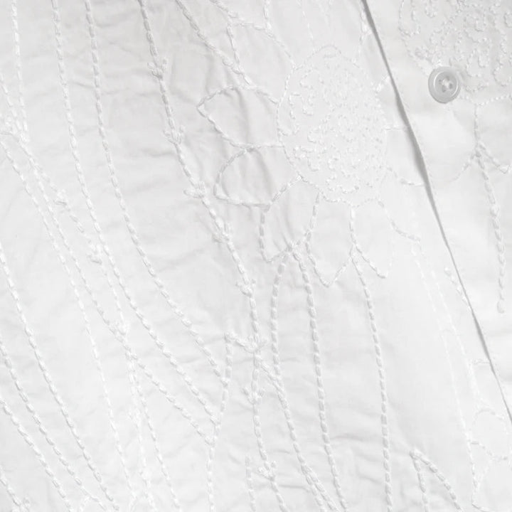 YMC Curtis Shirt White Close Up Image