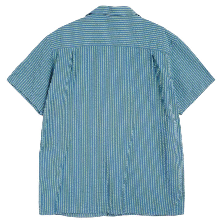 YMC Malick Shirt Blue Green Back Image