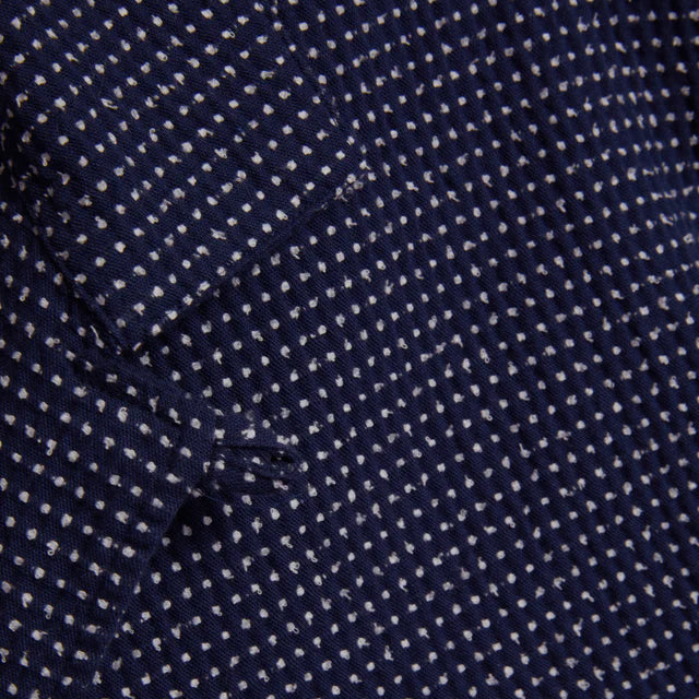 YMC Malick Shirt Blue White Close Up Image