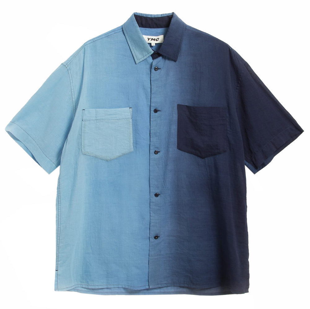 YMC Mitchum Short Sleeve Shirt Blue Front Image