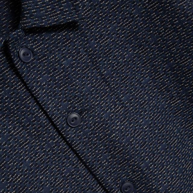 YMC PJ Overshirt Navy Fabric Detail