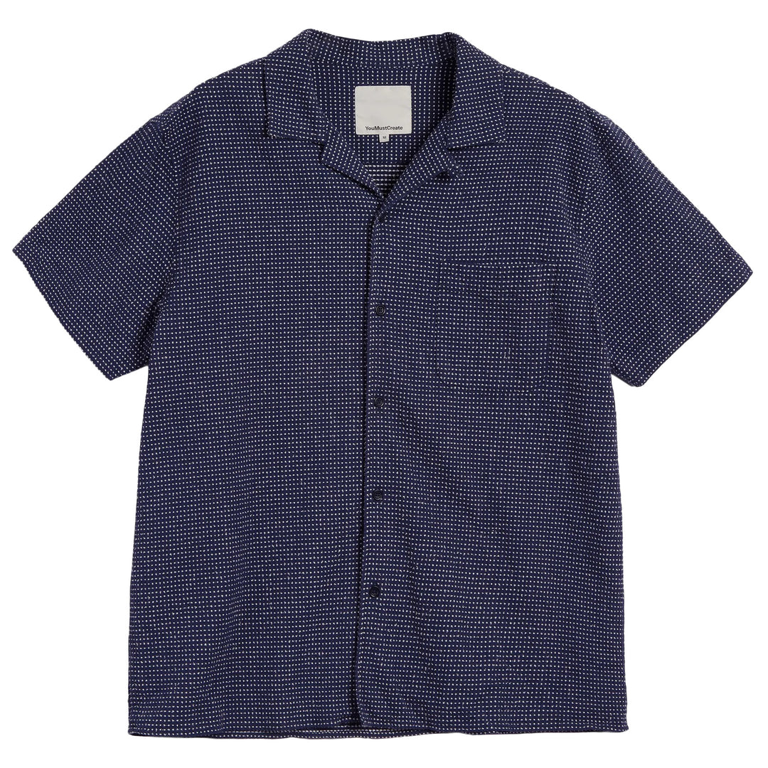 YMC Malick Shirt Blue White Front Image