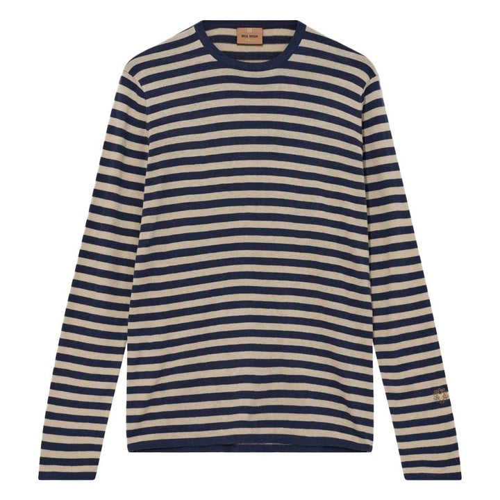 Adam Soft Stripe Knit Dark Sky / Blue - Merchant Menswear