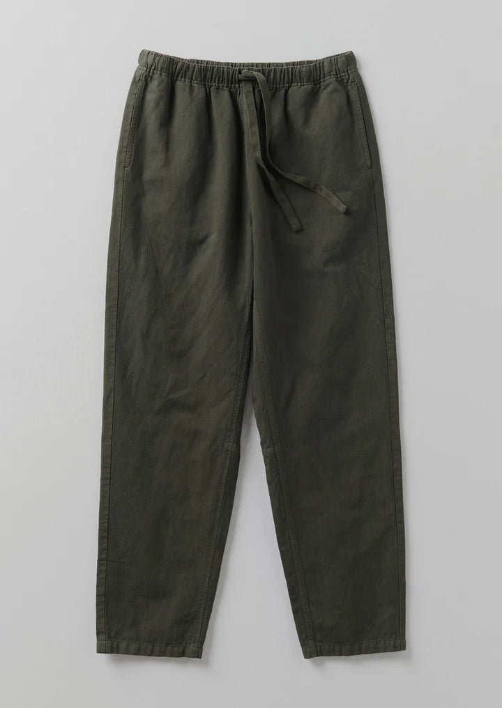 Alfie Garment Dyed Herringbone Trousers Dark Moss - Merchant Menswear