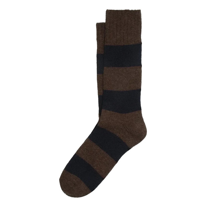 ANT45 Geel Block Stripe Socks Brown - Merchant Menswear